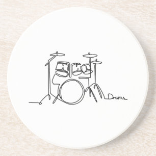 Dessous De Verre En Grès Drummer Music Design Drums One-Line