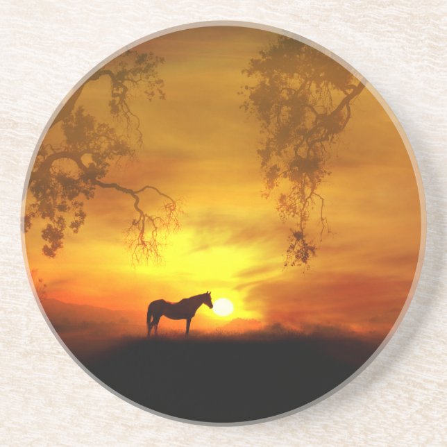 Dessous de verre en grès du cheval (Devant)
