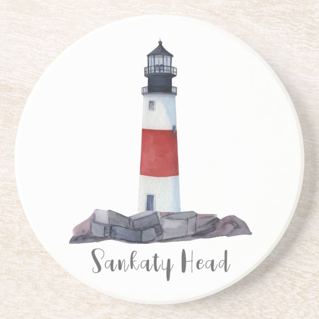 Dessous de verre en grès du phare de Nantucket San (Devant)