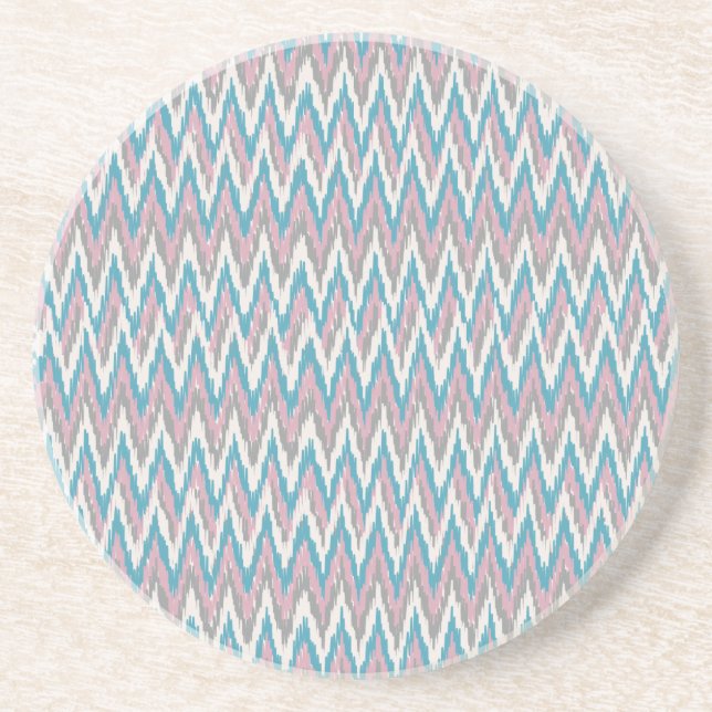 Dessous De Verre En Grès Dusty rose et bleu iKat (Devant)