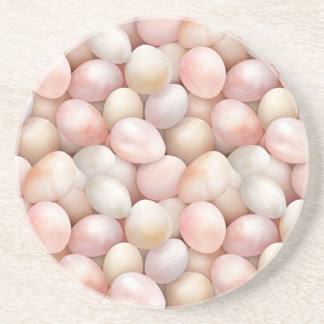 Dessous De Verre En Grès Easter Peach Pink Eggs   (Devant)