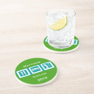 Dessous De Verre En Grès Eat Sleep Golf