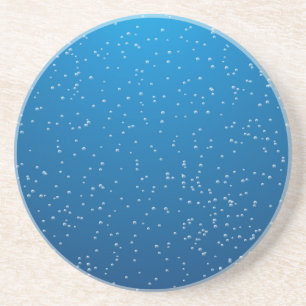 Dessous De Verre En Grès Eau Bleue Profonde et Petites Bulles