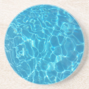 Dessous De Verre En Grès Eau de piscine bleu ciel cristallin