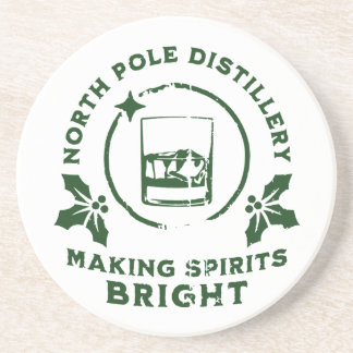 Dessous De Verre En Grès Éclairer les esprits Nord Pole Distillery Vert