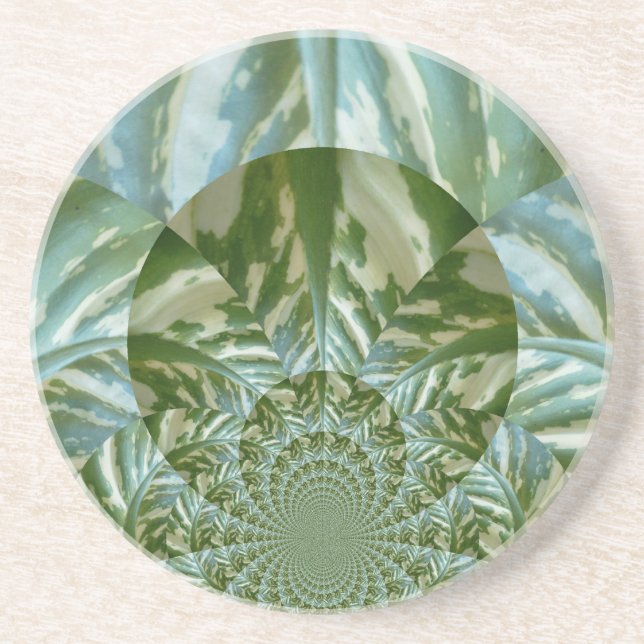 Dessous De Verre En Grès Eco Green Camo Kaleidoscope Art Design d'impressio (Devant)