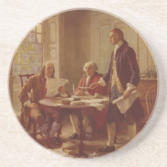 Dessous De Verre En Grès Écriture de la Déclaration d'indépendance par Ferr (Devant)