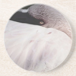 Dessous De Verre En Grès Effet de dessin de portrait de flamant rose Art