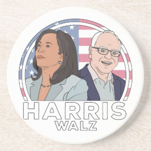 Dessous De Verre En Grès Élection de Harris Walz
