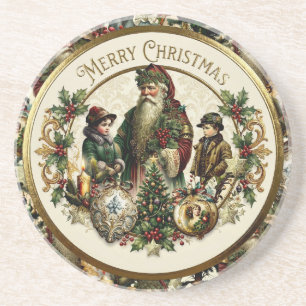 Dessous De Verre En Grès Élégance de Noël victorien 