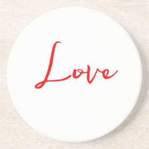 Dessous De Verre En Grès Élégante calligraphie rouge Mariage d'amour blanc