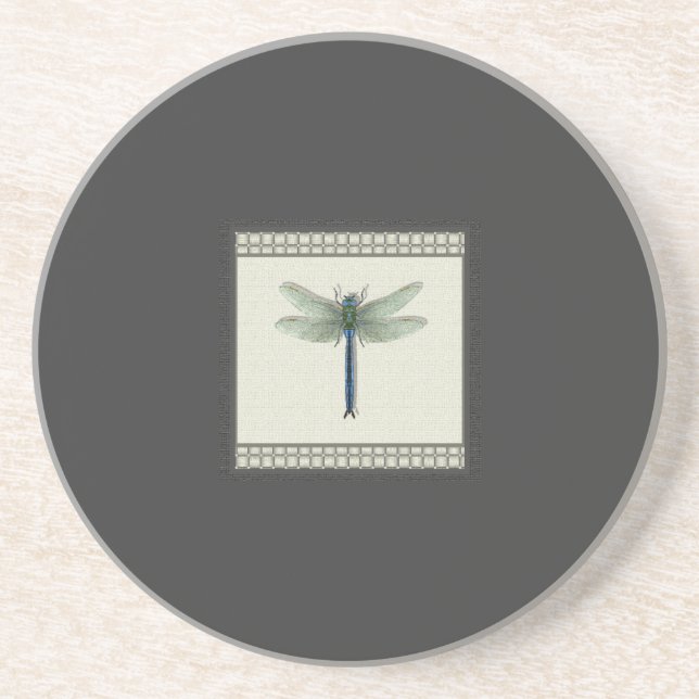Dessous De Verre En Grès Élégante libellule bleue (Devant)