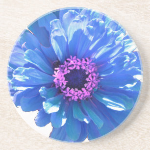 Dessous De Verre En Grès Elégante marguerite bleue florale