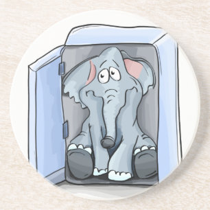 Dessous De Verre En Grès Éléphant de bande dessinée se reposant à