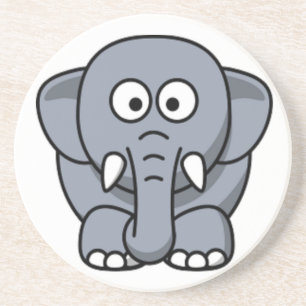 DESSOUS DE VERRE EN GRÈS ÉLÉPHANT GRIS