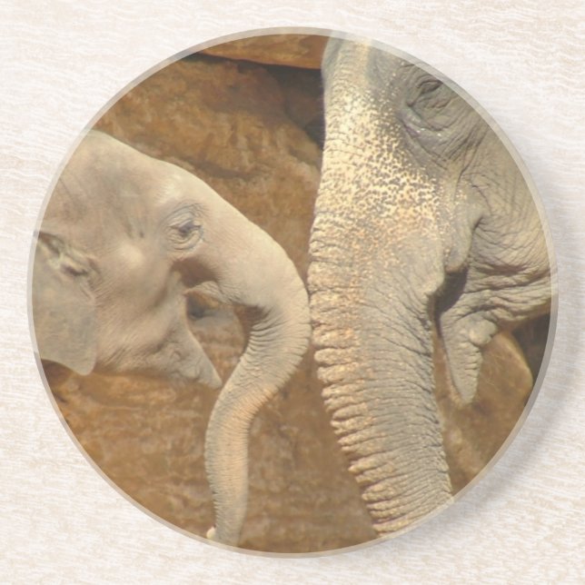 DESSOUS DE VERRE EN GRÈS ÉLÉPHANTS (Devant)