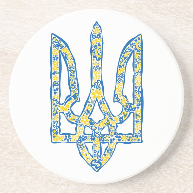 Dessous De Verre En Grès Emblème national de l'Ukraine (Devant)