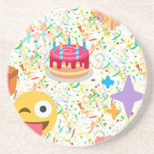 Dessous De Verre En Grès emoji anniversaire heureux