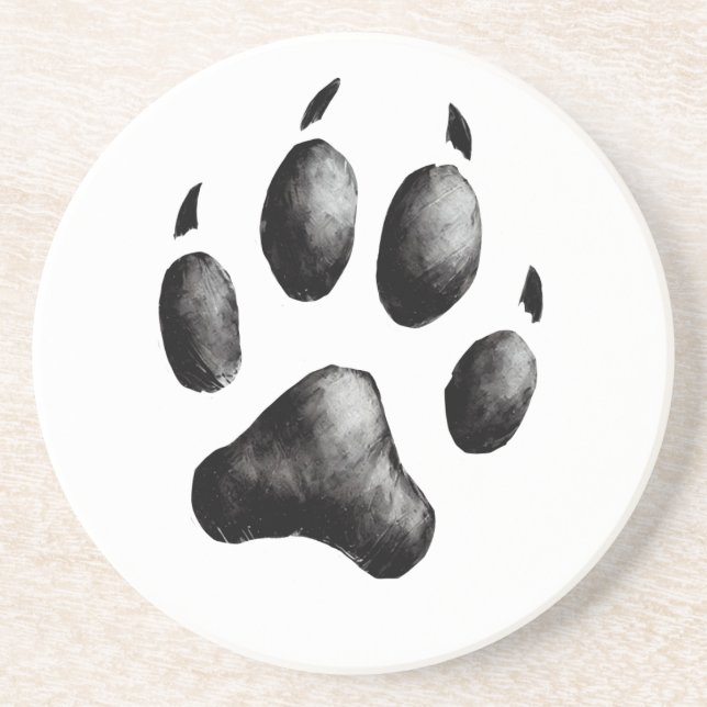 Dessous De Verre En Grès Empreinte de patte de chien (Devant)