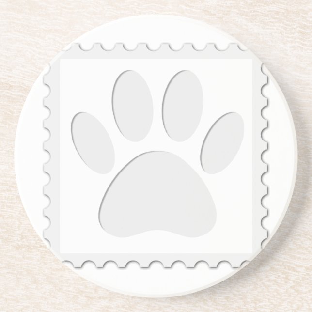 Dessous De Verre En Grès Empreinte de patte de chien coupé (Devant)
