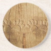 Empreinte de patte de chien en bois sculpté