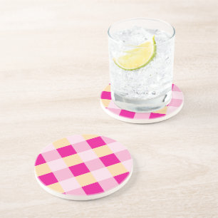 Dessous De Verre En Grès en vichy Motif