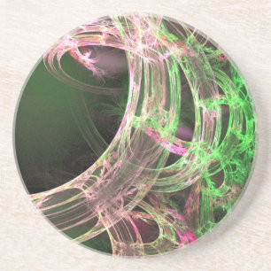 Dessous De Verre En Grès Énergie rose et verte