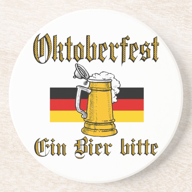 Dessous De Verre En Grès Engin de la fête de la bière (Devant)