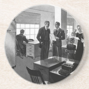 Dessous De Verre En Grès Entreprise Vintage, Hommes d'affaires de direction