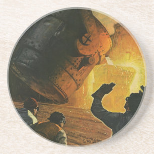 Dessous De Verre En Grès Entreprise vintage, industrie de la fabrication de