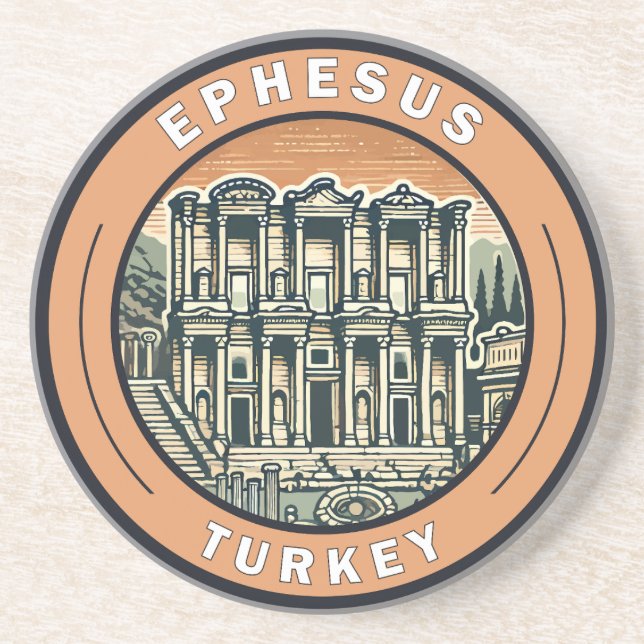 Dessous De Verre En Grès Ephesus Turquie Illustration Voyage Insigne d'art (Devant)