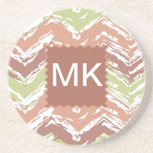 Dessous De Verre En Grès Épice de scribble Chevron ZigZag