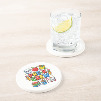 Dessous De Verre En Grès Équipage Pré-Maternelle Mignon Élève Premier Jour