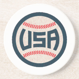 Dessous De Verre En Grès Équipe de baseball USA
