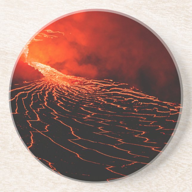 Dessous De Verre En Grès éruption volcanique (Devant)