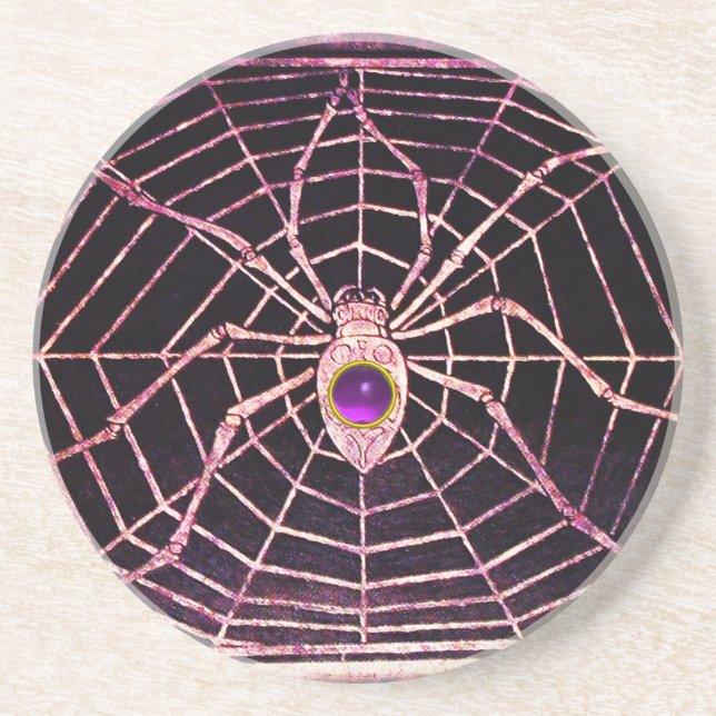 Dessous De Verre En Grès ESPRIT ET WEB Améthyste violet noir (Devant)