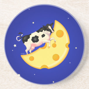 Dessous De Verre En Grès Et la vache s'est cognée sur la lune au fromage