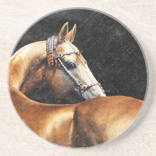 Dessous De Verre En Grès étalon de Palomino Akhal-teke
