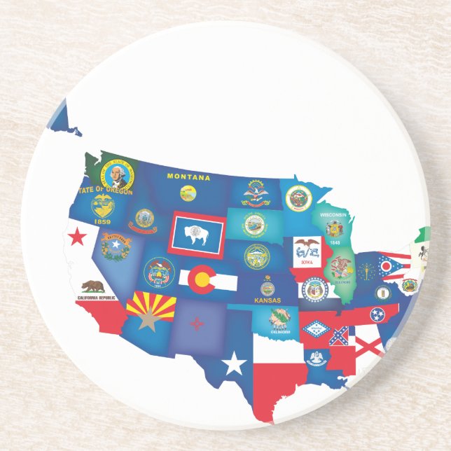 Dessous De Verre En Grès États-Unis (Devant)