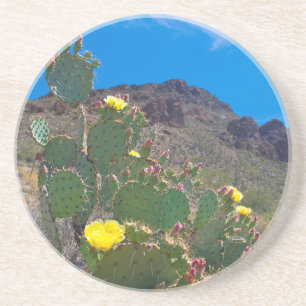 Dessous De Verre En Grès États-Unis, Arizona. Cactus dans les collines