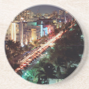 Dessous De Verre En Grès États-Unis, Floride, Miami Beach, Ocean Drive, Art