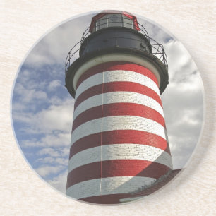 Dessous De Verre En Grès États-Unis, Maine, Lubec. Phare de West Quoddy Hea