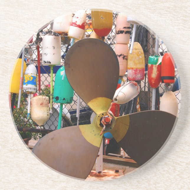 Dessous De Verre En Grès États-Unis, Massachusetts. Hélice Et Flottes (Devant)