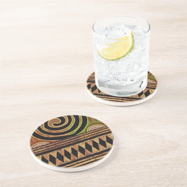 Dessous De Verre En Grès Ethnique (Côté)