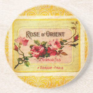 Dessous De Verre En Grès Étiquette de parfum français vintage