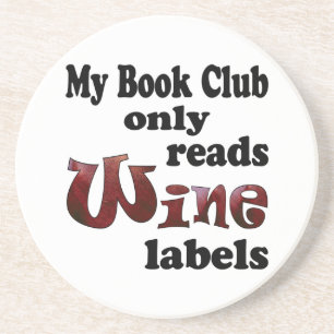 Dessous De Verre En Grès Étiquettes de vin pour club de lecture