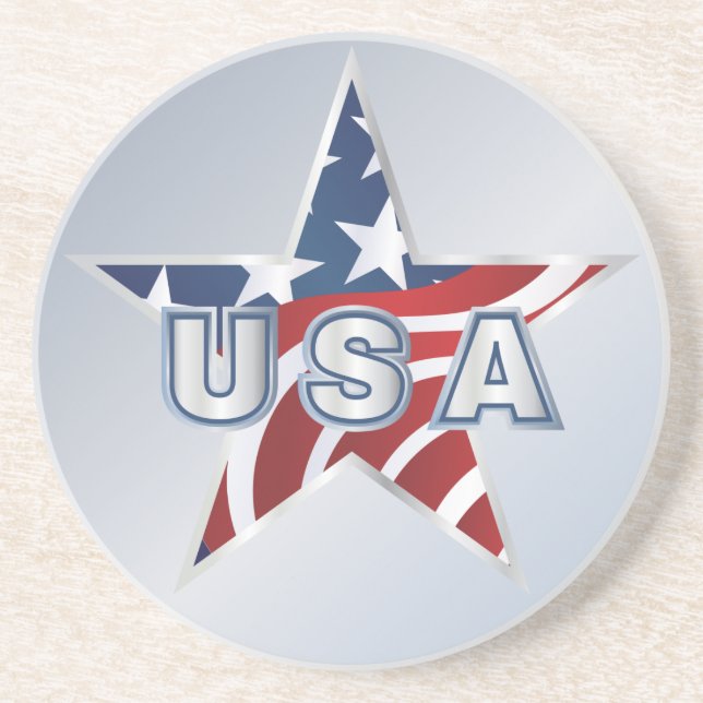 Dessous De Verre En Grès Étoile USA (Devant)