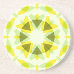 Dessous De Verre En Grès Etoile verte Jaune Lumineuse Décor Dopamine Art Ki