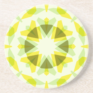 Dessous De Verre En Grès Etoile verte Jaune Lumineuse Décor Dopamine Art Ki
