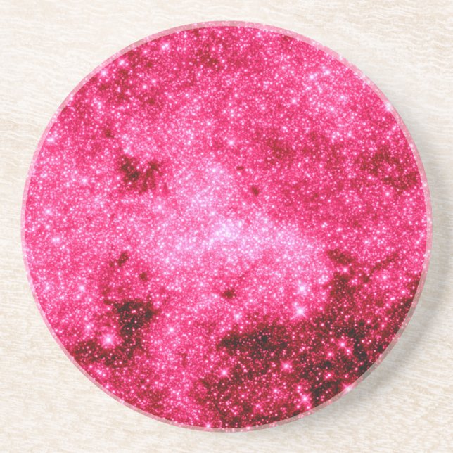 Dessous De Verre En Grès Étoiles roses chaudes (Devant)